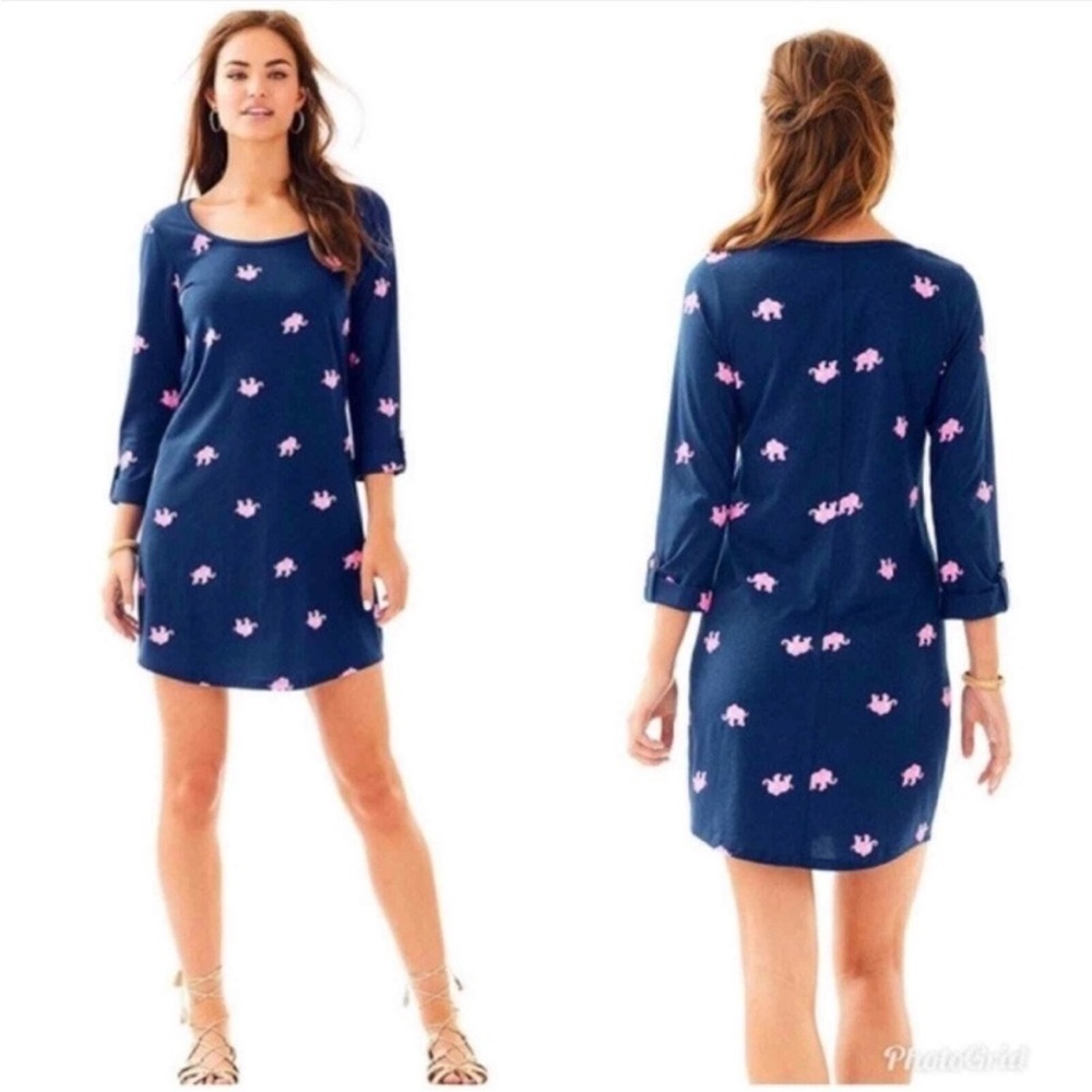 Lilly Pulitzer 🐘 Ocean Ridge Dress -Resort Navy - Half Drop Print -S